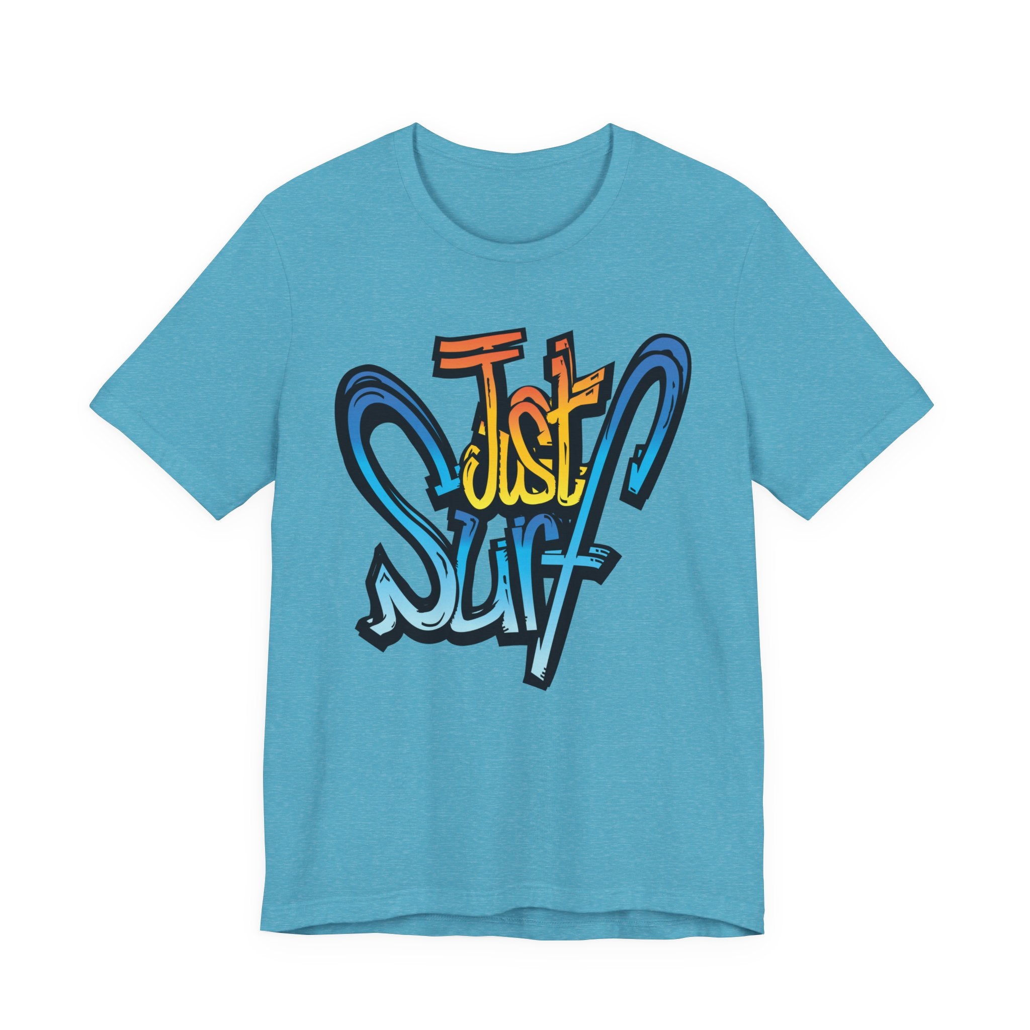 Just Surf Graphic Tee — Retro Surfboard Beach T‑Shirt