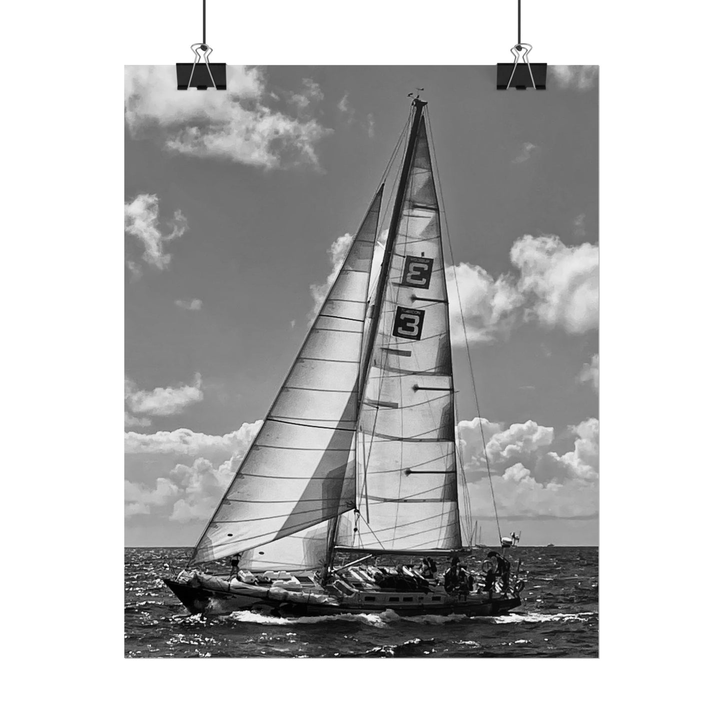 Print Poster Rholio Du a Gwyn Morwrol, Regatta Heineken.