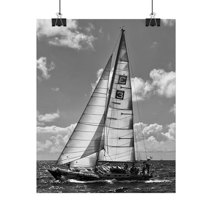 Print Poster Rholio Du a Gwyn Morwrol, Regatta Heineken.