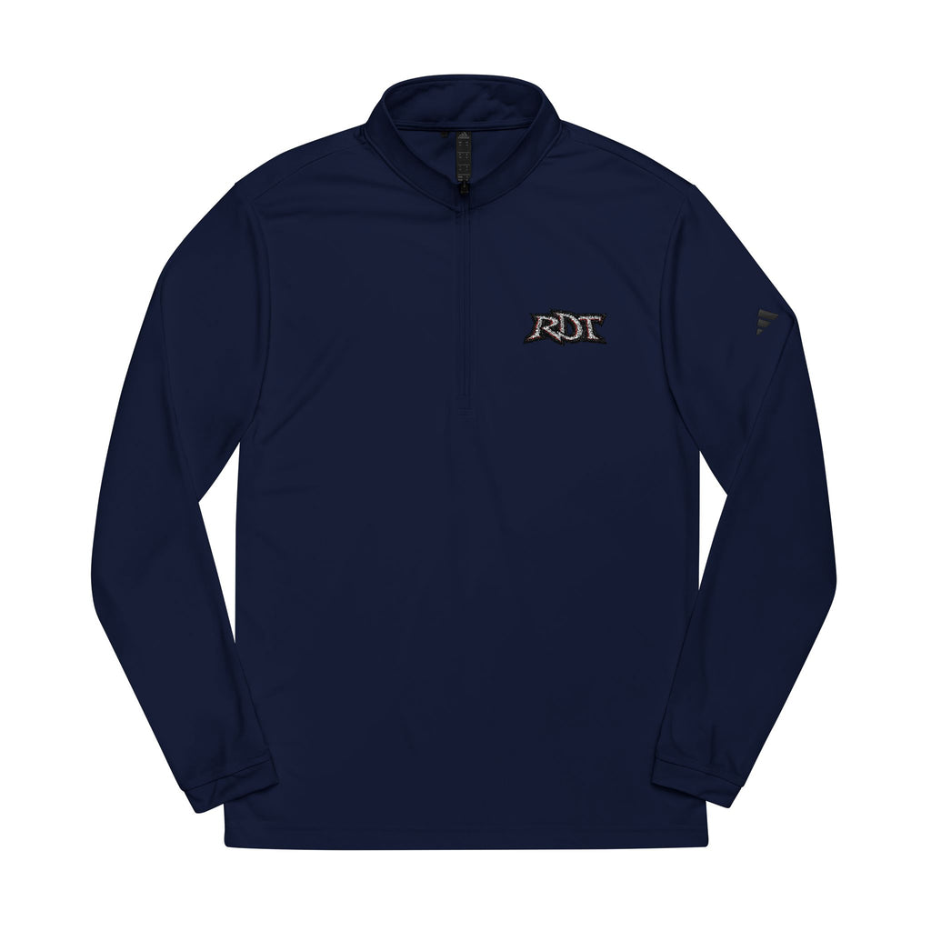 Embroidered Quarter-Zip Pullover — White Performance Adidas Style