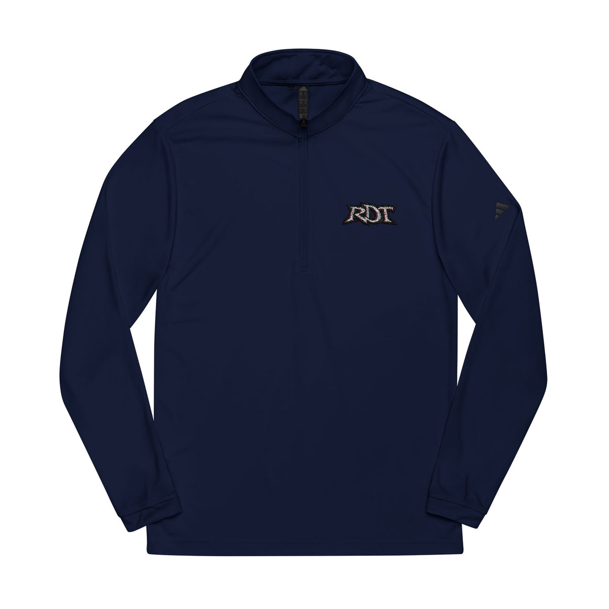 Embroidered Quarter-Zip Pullover — White Performance Adidas Style