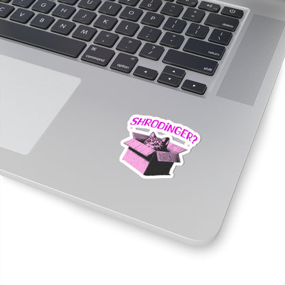 'Shrodinger?' Cat-Themed Sticker