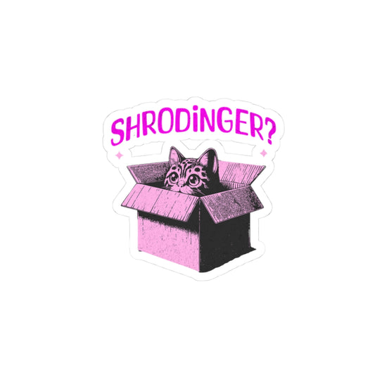 'Shrodinger?' Cat-Themed Sticker