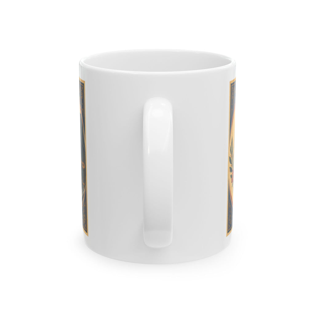 Vintage Quote Ceramic Mug — “There’s No Shame in Patched Sleeves, Only in Shabby Manners”