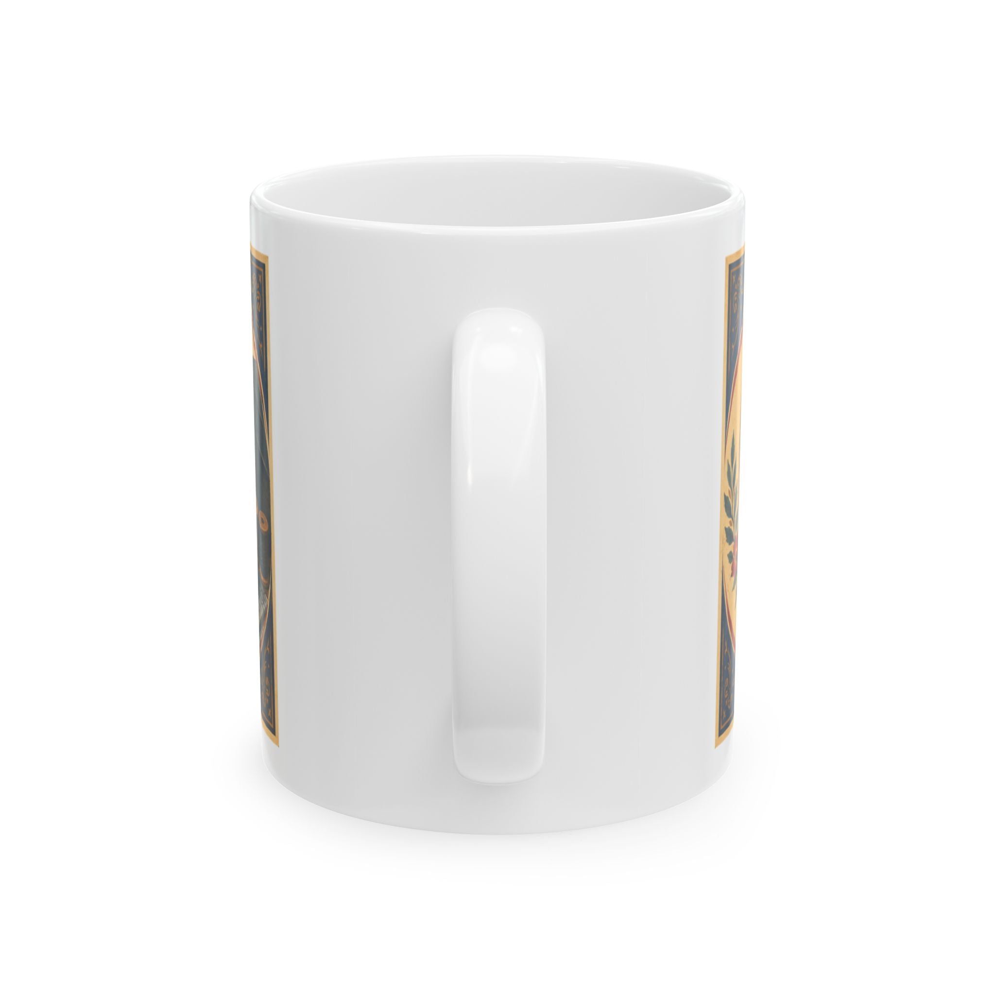 Vintage Quote Ceramic Mug — “There’s No Shame in Patched Sleeves, Only in Shabby Manners”