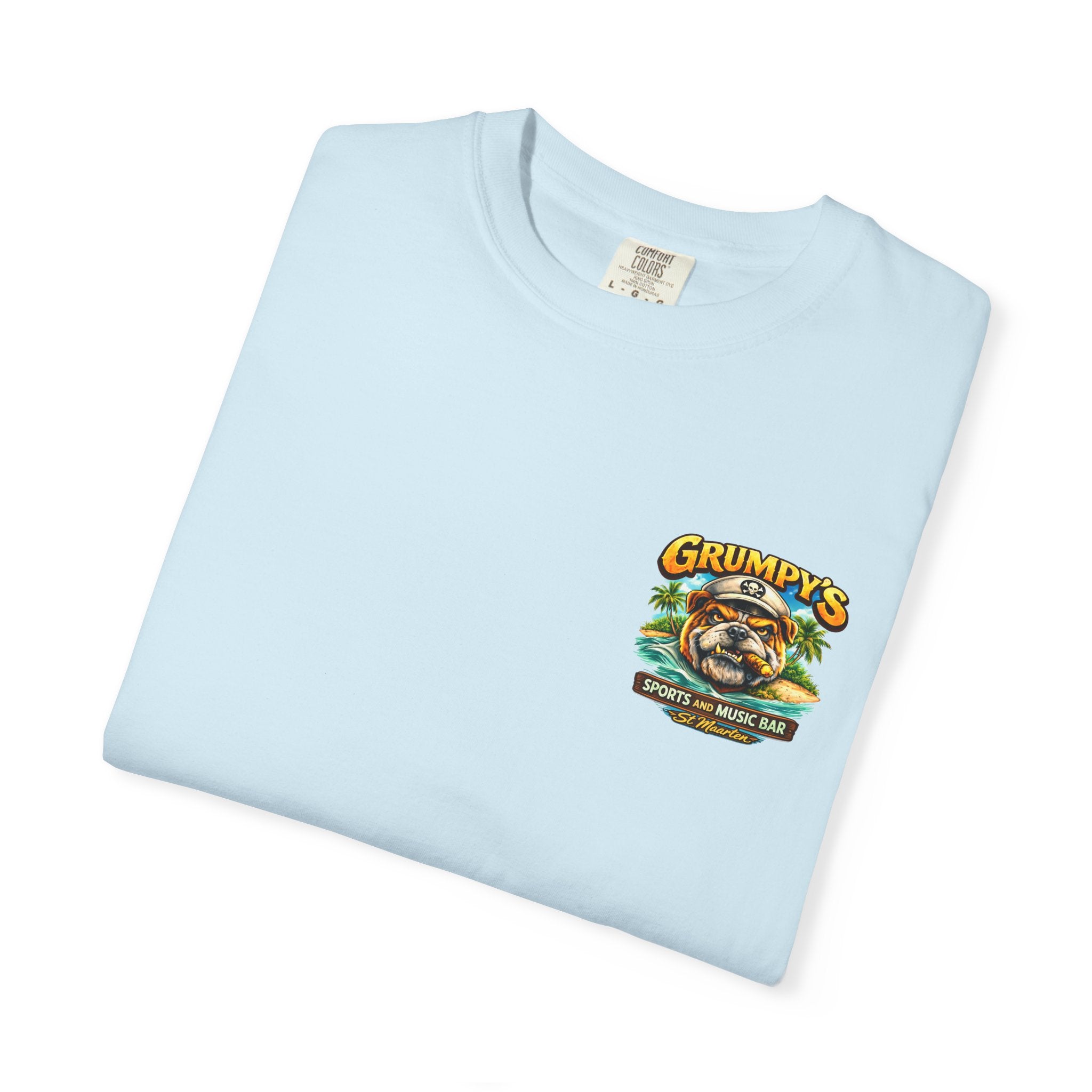 White Grumpy's St. Maarten T-Shirt – Sports Bar Logo Tee, t-shirt product image 19, size XL.
