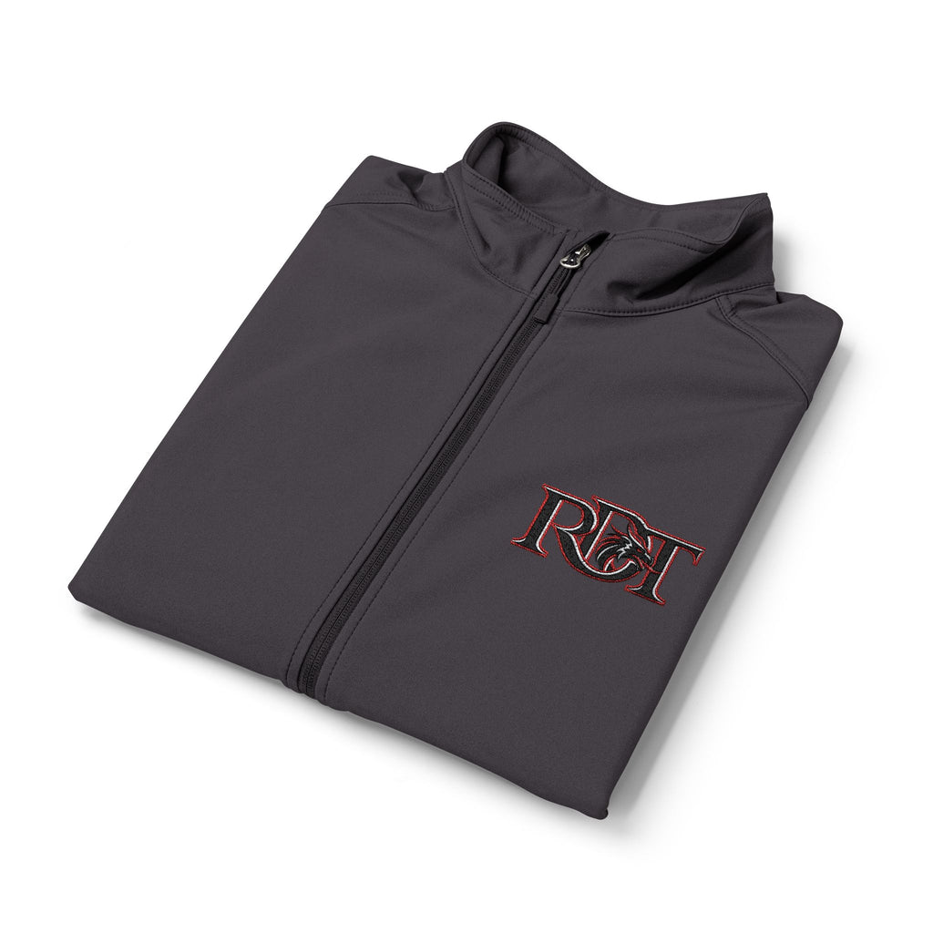 Men's Black Soft Shell Vest with Red Camo 'B&T' Chest Logo
