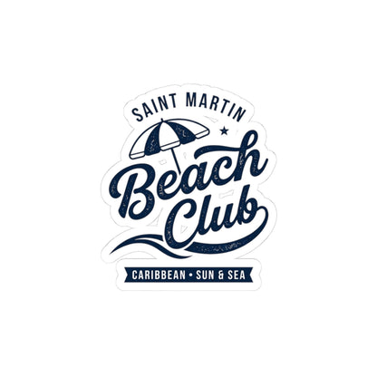 Saint Martin Beach Club Sticker | Caribbean Sun & Sea, Retro Island Pride