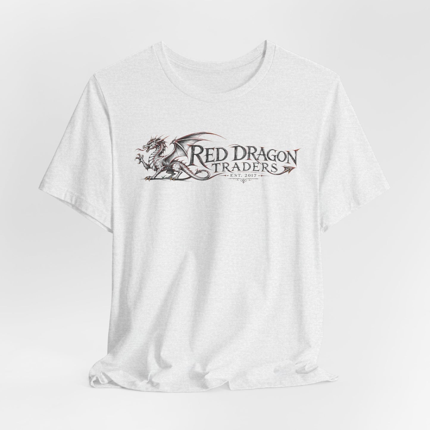 Red Dragon Traders Graphic Tee — Vintage Fantasy Dragon Logo T‑Shirt