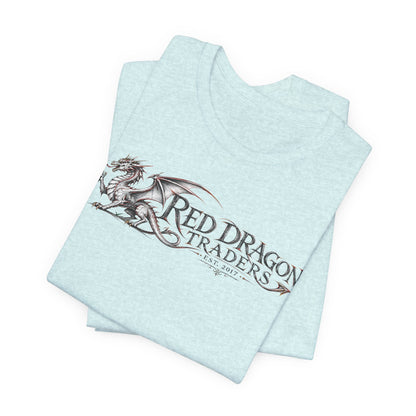 Red Dragon Traders Graphic Tee — Vintage Fantasy Dragon Logo T‑Shirt