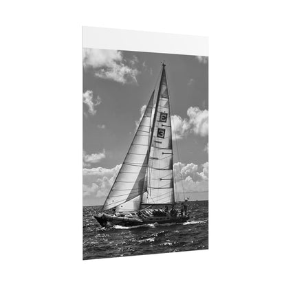 Print Poster Rholio Du a Gwyn Morwrol, Regatta Heineken.