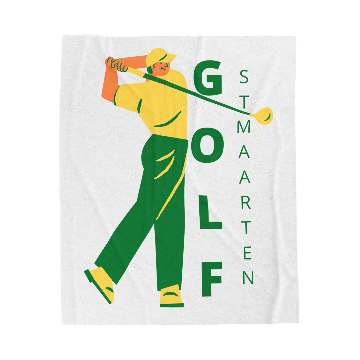 Golf blanket featuring minimalist golfer illustration