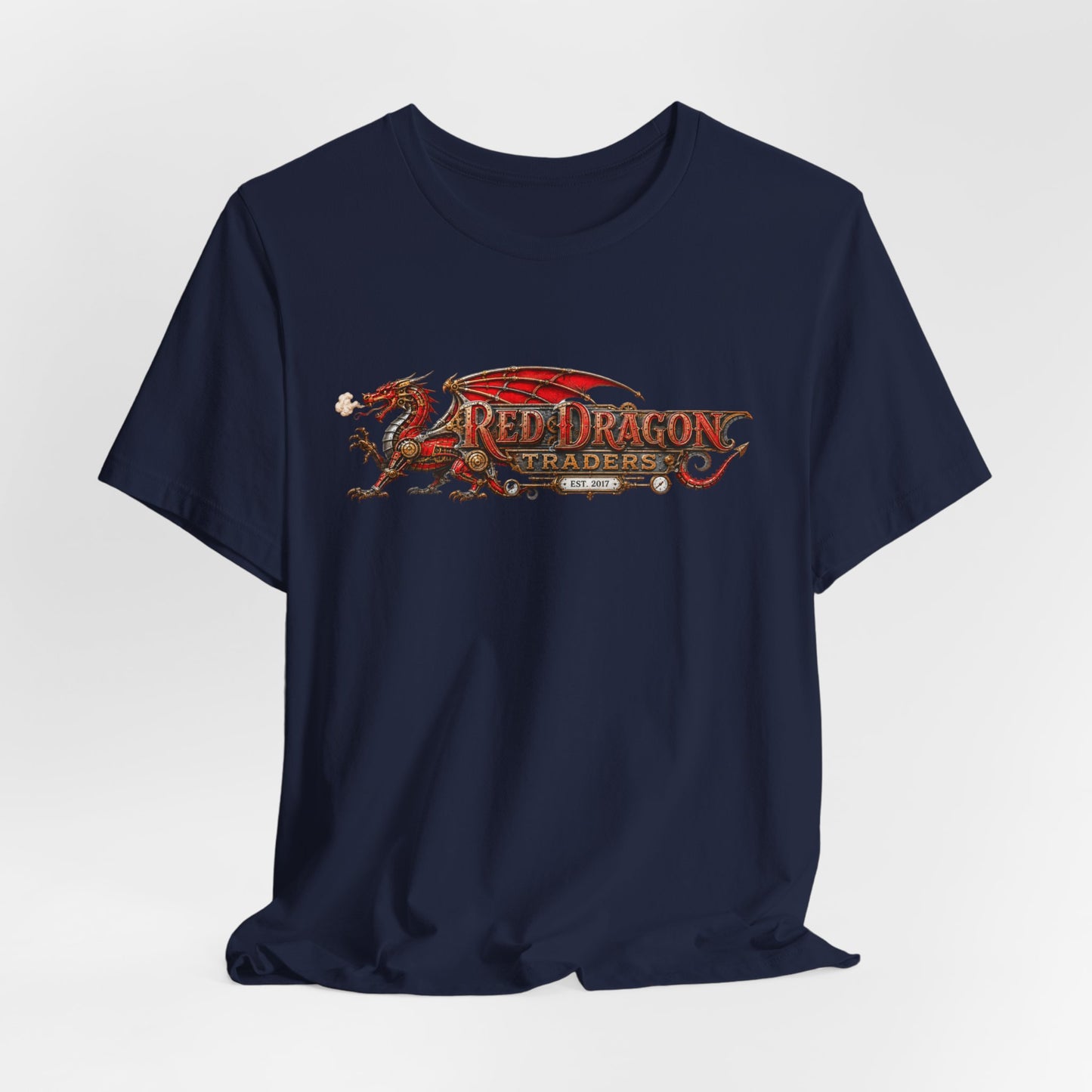 Red Dragon Traders Logo T-Shirt — Vintage Fantasy Dragon Graphic Tee