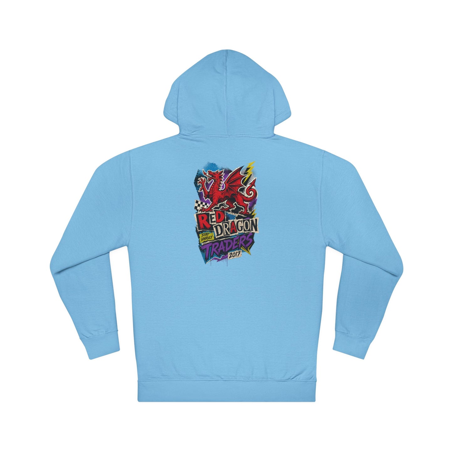 Red Dragon Raiders Hoodie – Colorful Retro Gaming Graphic Pullover
