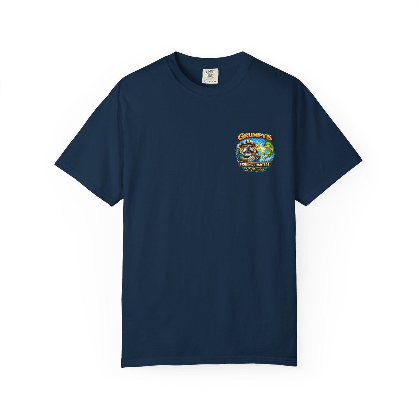 Grumpy's Fishing Charters T-Shirt — "Getting Hooked & Hammered" Graphic Tee