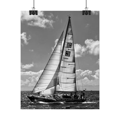 Print Poster Rholio Du a Gwyn Morwrol, Regatta Heineken.