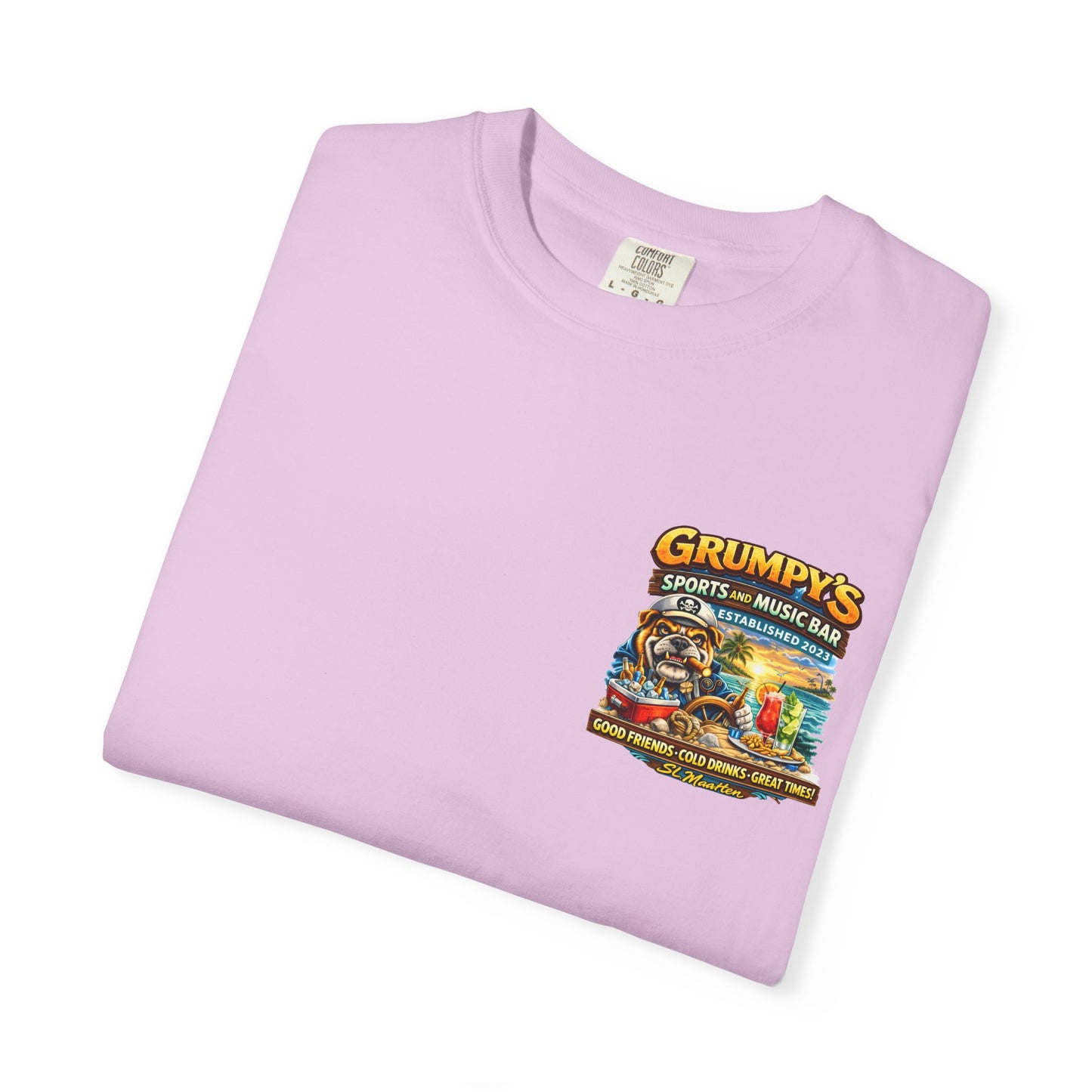 Grumpy's Sports & Music Bar T-Shirt — Retro Beach Bar Graphic Tee