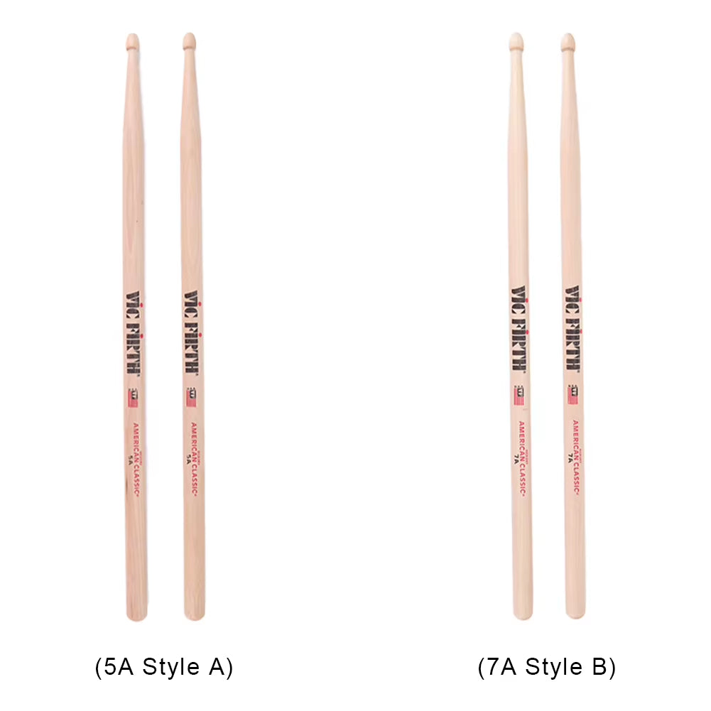 Beginners Drum Sticks Consistent Weight and Pitch Mallets Wood Tip Drumsticks American Hickory Drumsticks Percussion Accessories