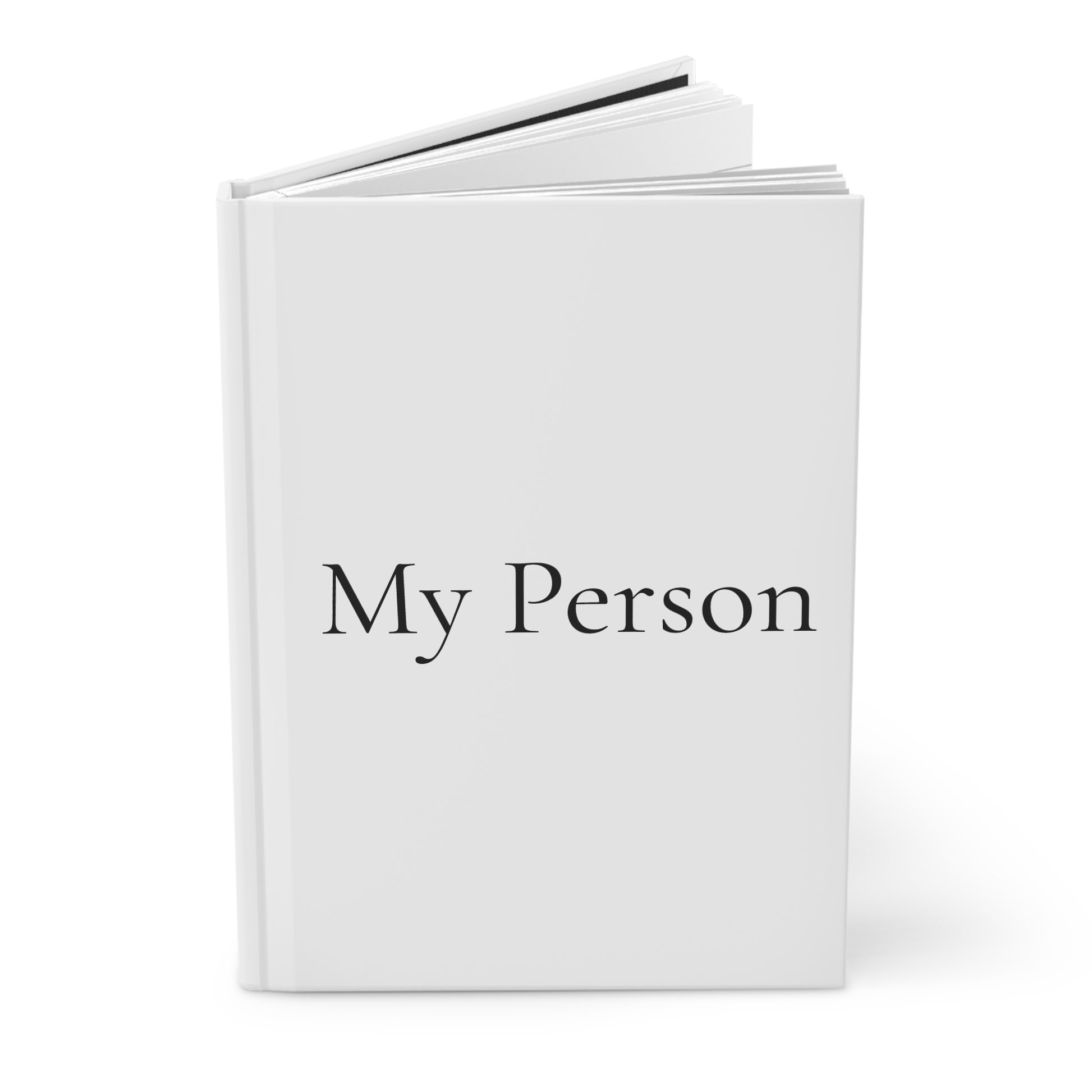 White book titled 'My Person' on a white background