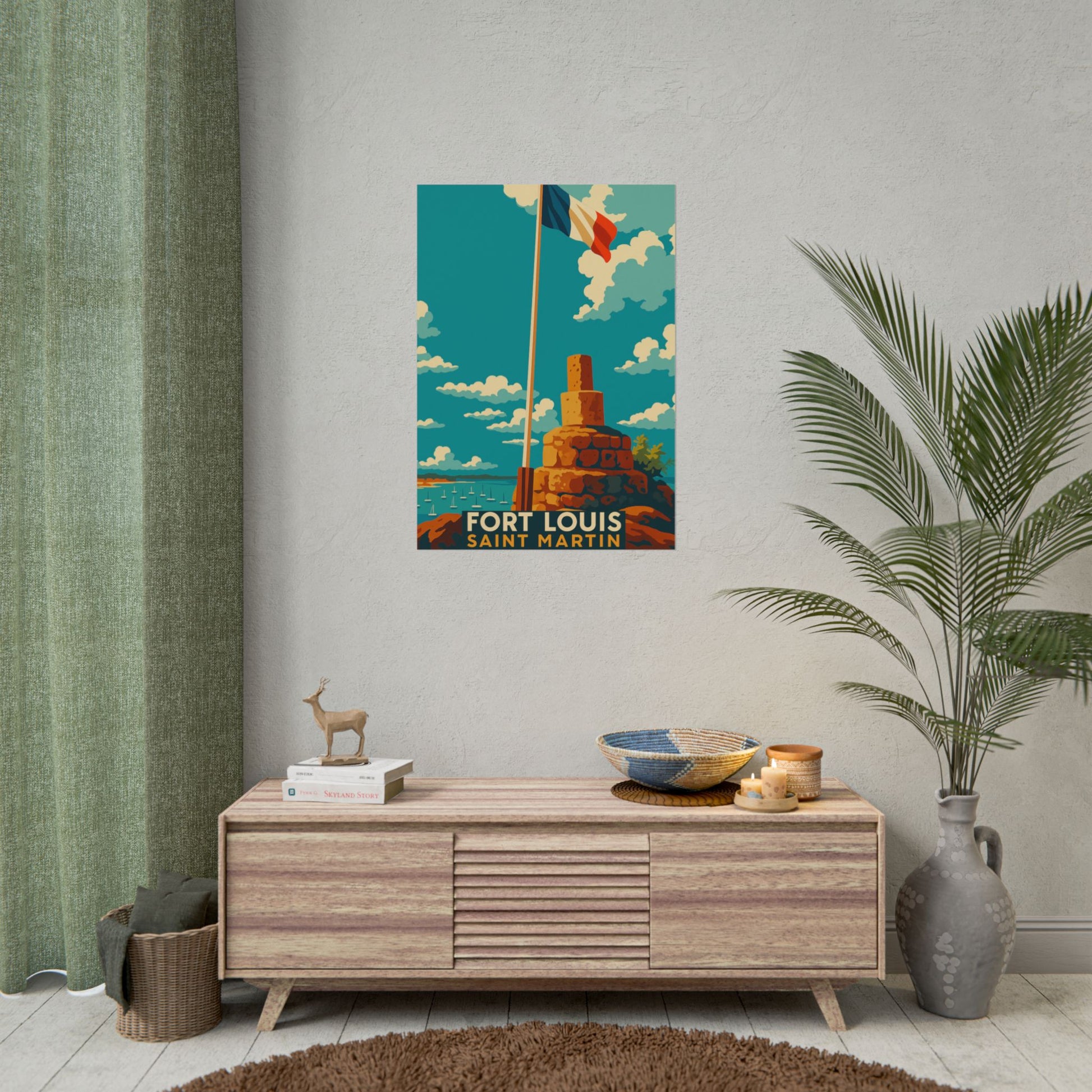 Vintage-style poster of Fort Louis, Saint Martin