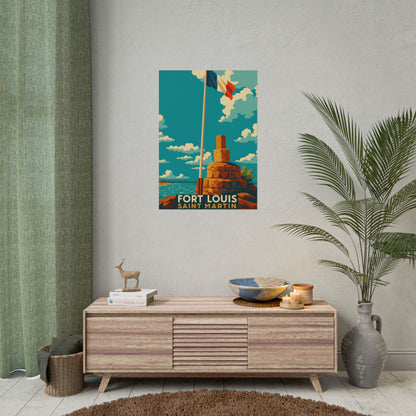 Vintage-style poster of Fort Louis, Saint Martin