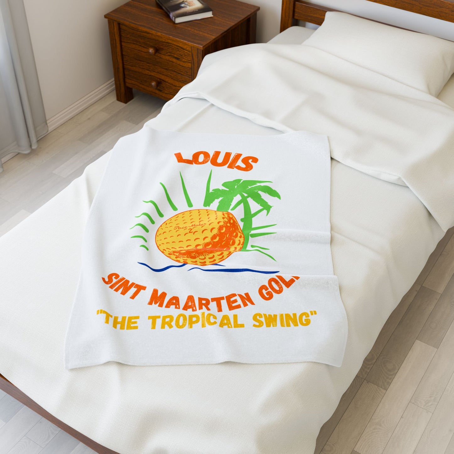 Island-themed tropical swing blanket gift for golfers
