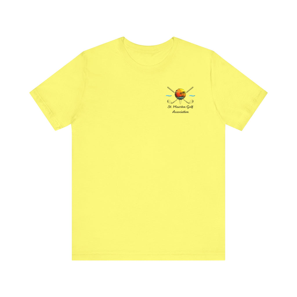 Pink Sint Maarten Golf Association Tee – Island Sunset, t-shirt product image 11, size M.
