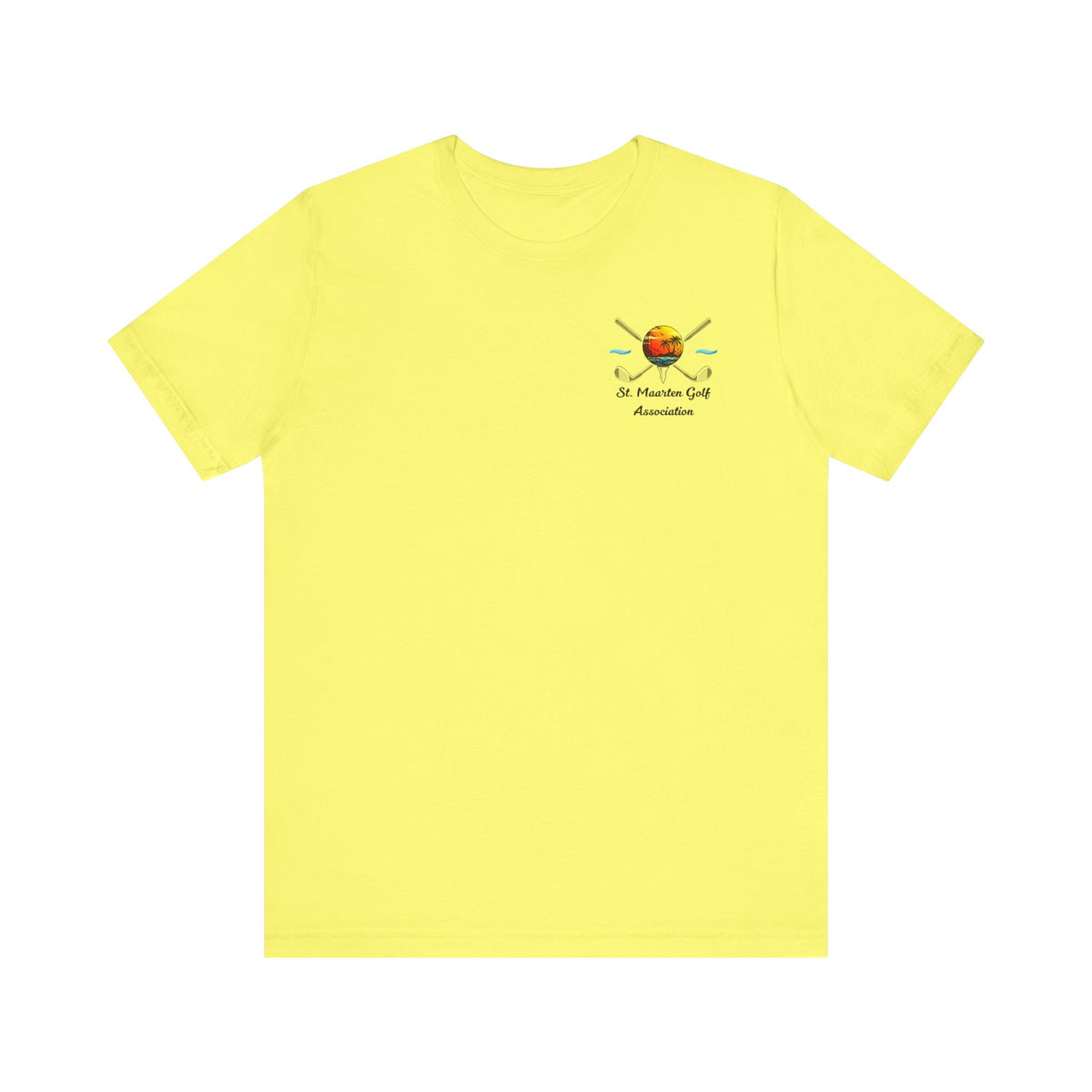 Pink Sint Maarten Golf Association Tee – Island Sunset, t-shirt product image 11, size M.