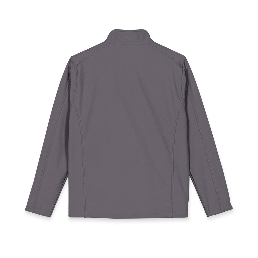 Embroidered Checker Logo Soft Shell Jacket - Men's Lightweight Windproof Coat