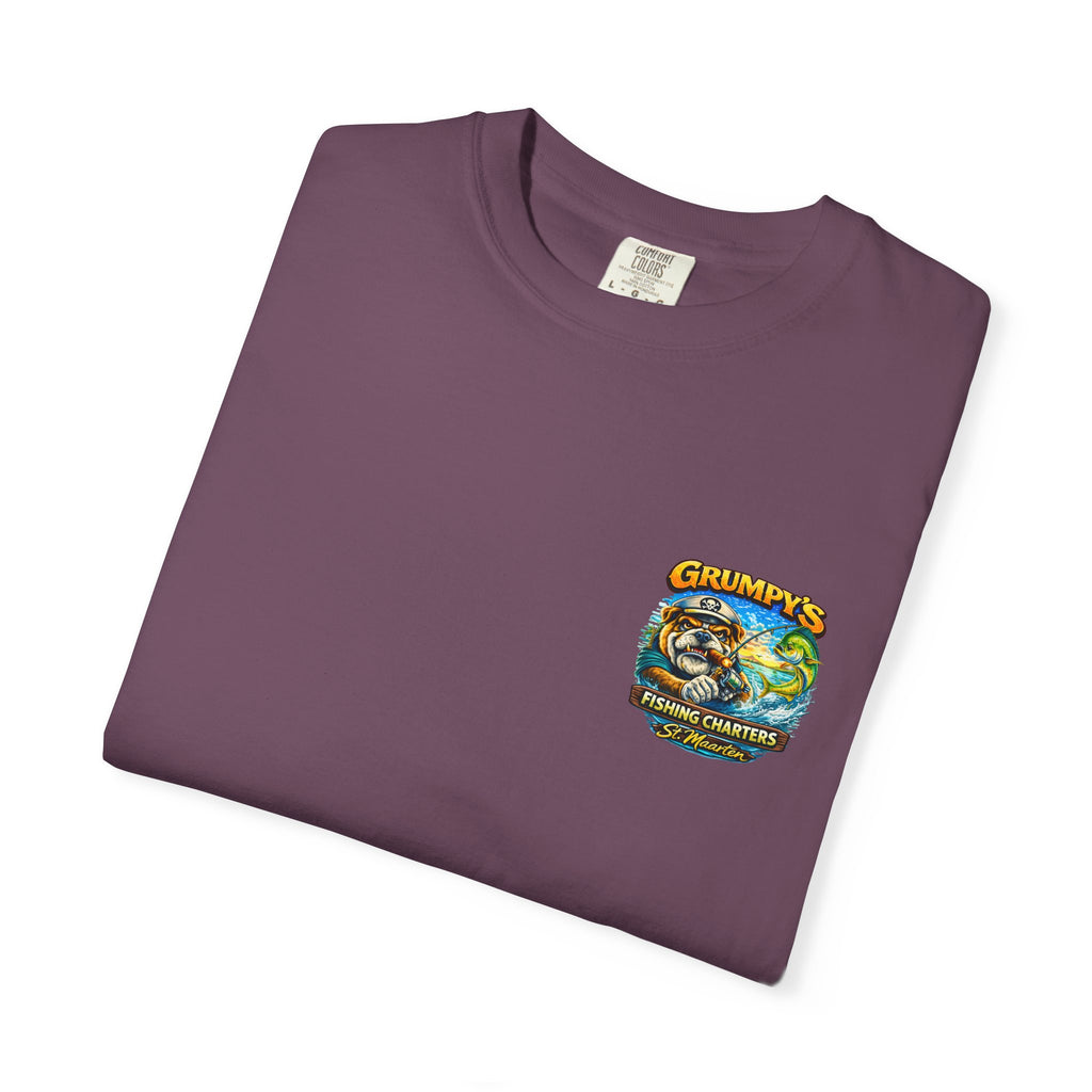 Ivory Grumpy's Fishing Charters Tee – "Hooked & Hammered", t-shirt product image 27, size XL.
