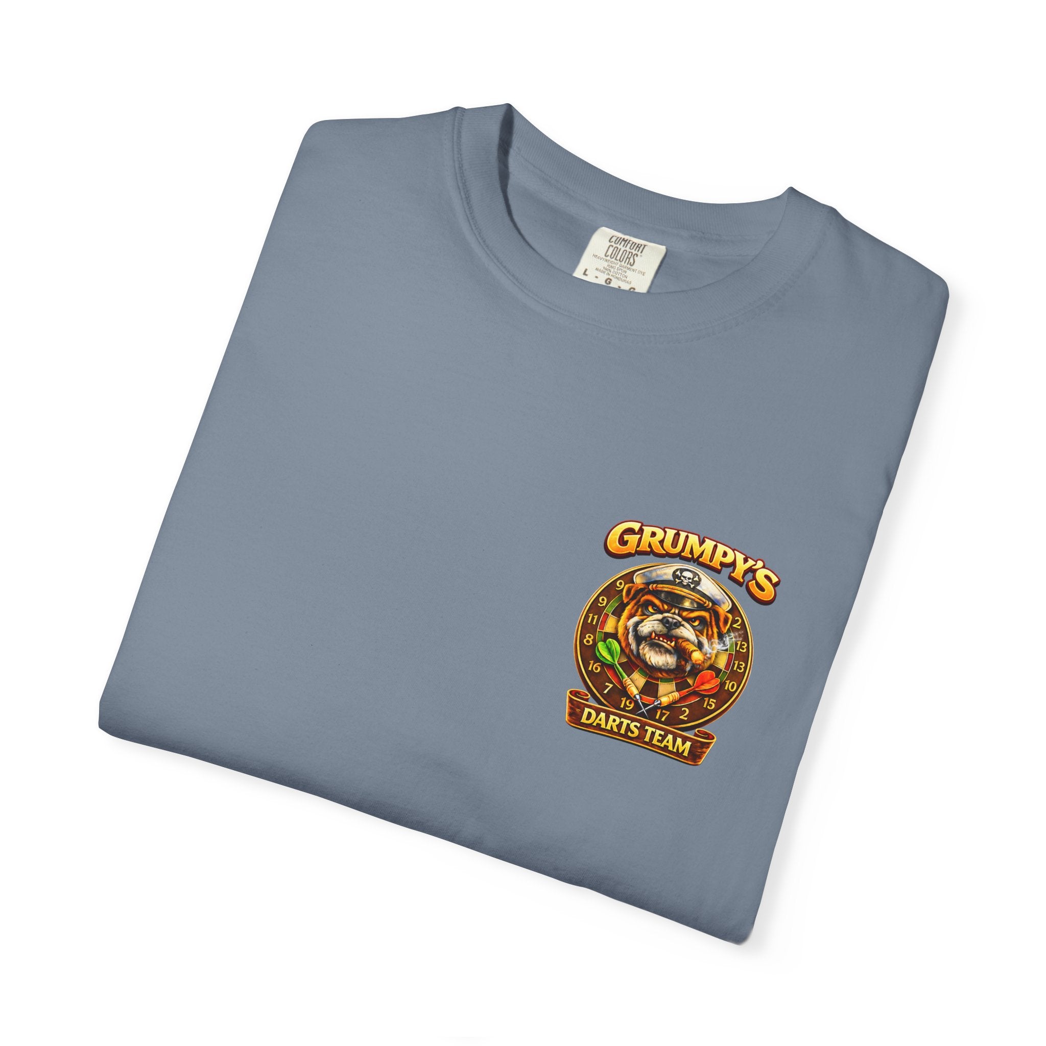 True Navy Grumpy's Darts Team T-Shirt – Tropical Bulldog Tee, t-shirt product image 20, size L.