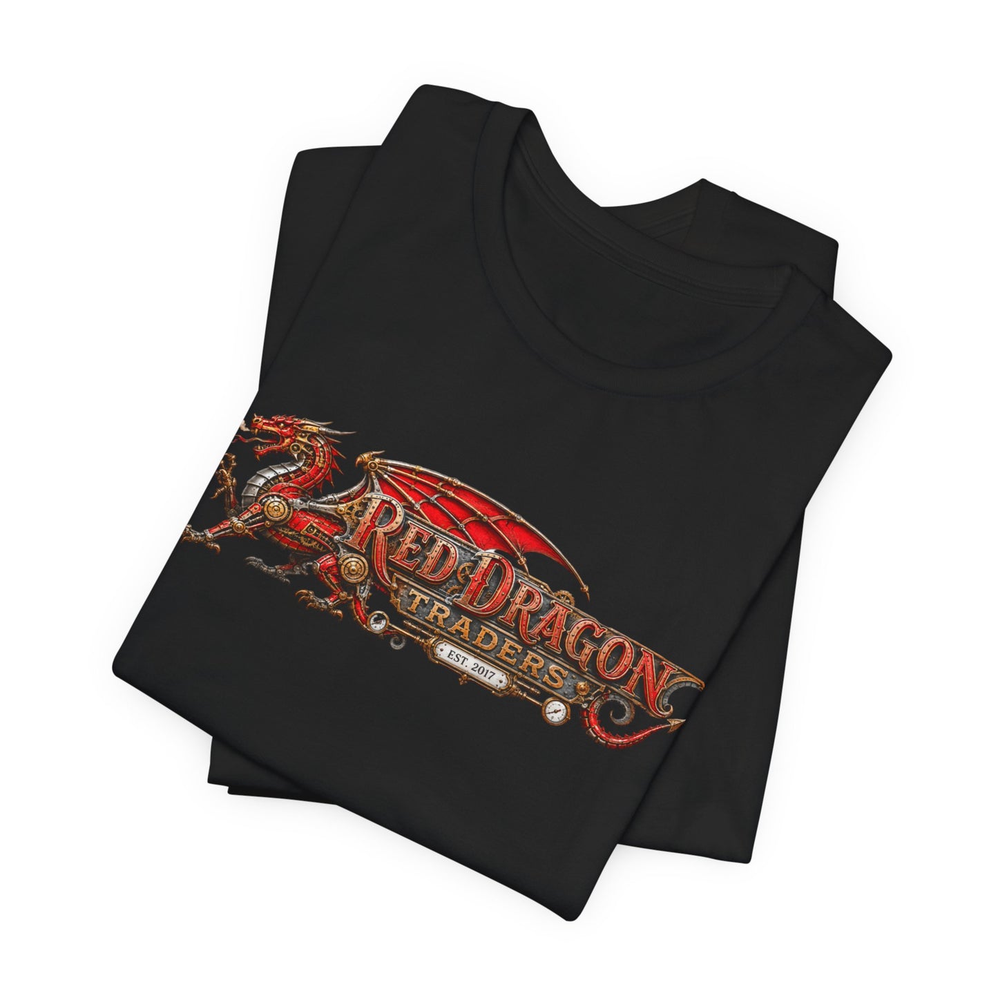 Red Dragon Traders Logo T-Shirt — Vintage Fantasy Dragon Graphic Tee