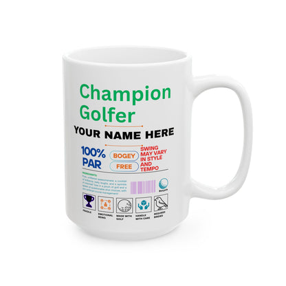 Mwg Personol Golffiwr Pencampwr - Anrheg Berffaith i Gariadon Golff