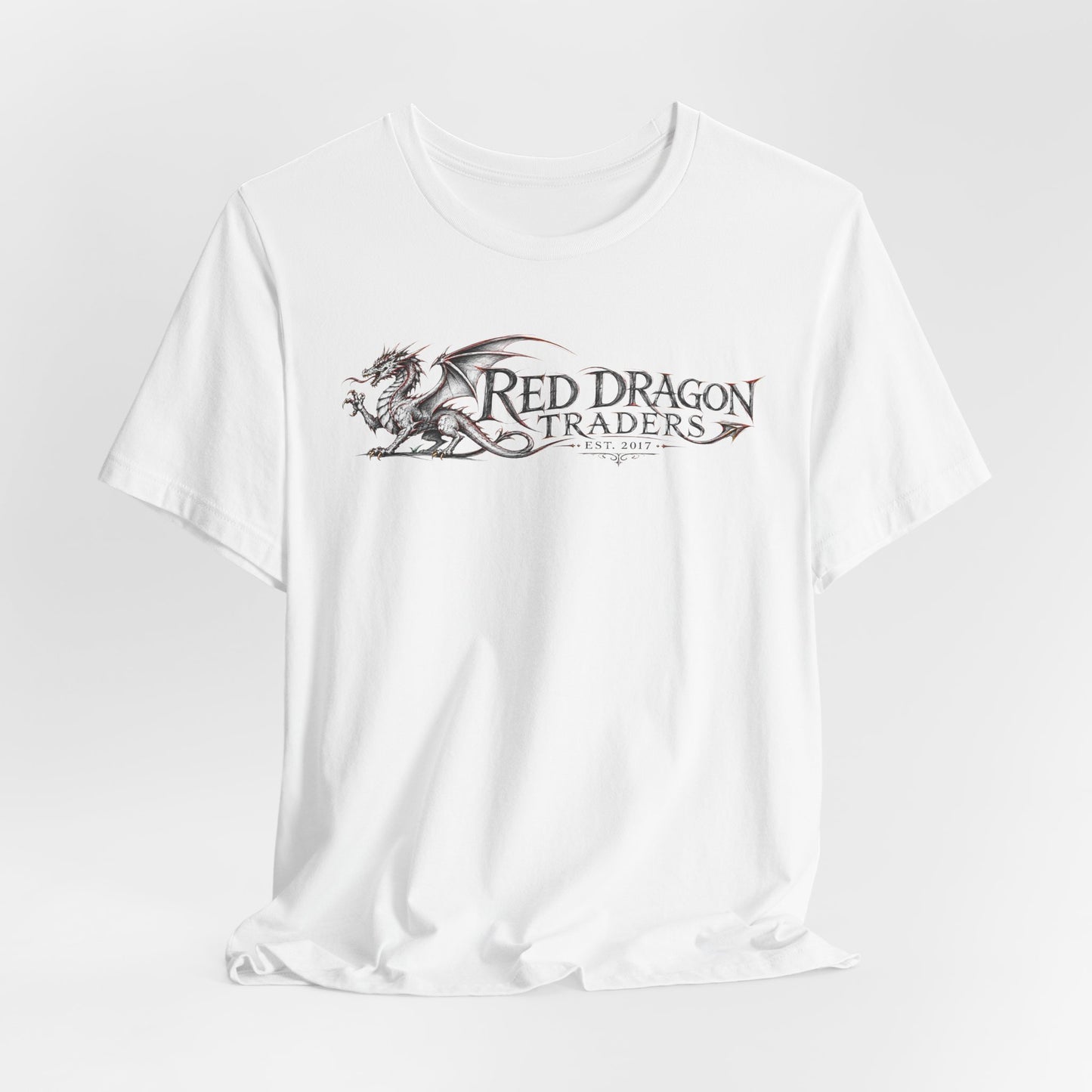 Red Dragon Traders Graphic Tee — Vintage Fantasy Dragon Logo T‑Shirt