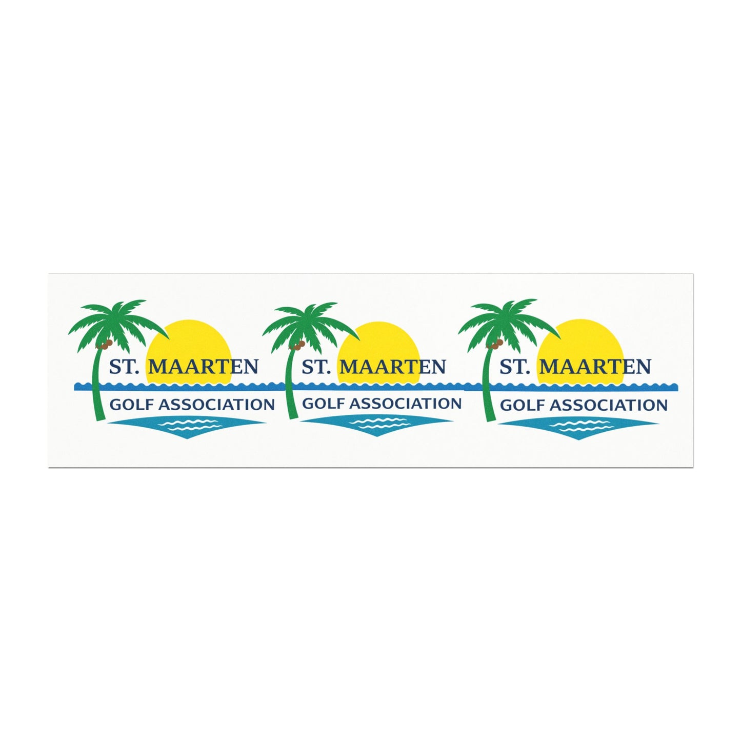 St. Maarten Golf Association Car Magnet — Tropical Palm & Sunset Logo