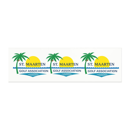 St. Maarten Golf Association Car Magnet — Tropical Palm & Sunset Logo
