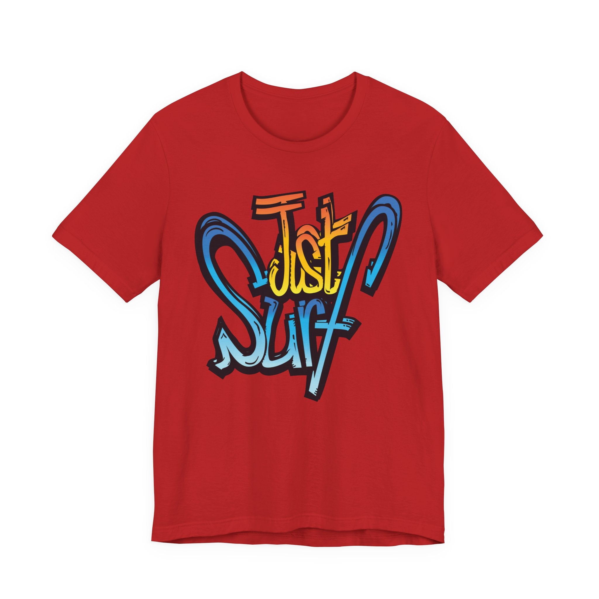 Just Surf Graphic Tee — Retro Surfboard Beach T‑Shirt