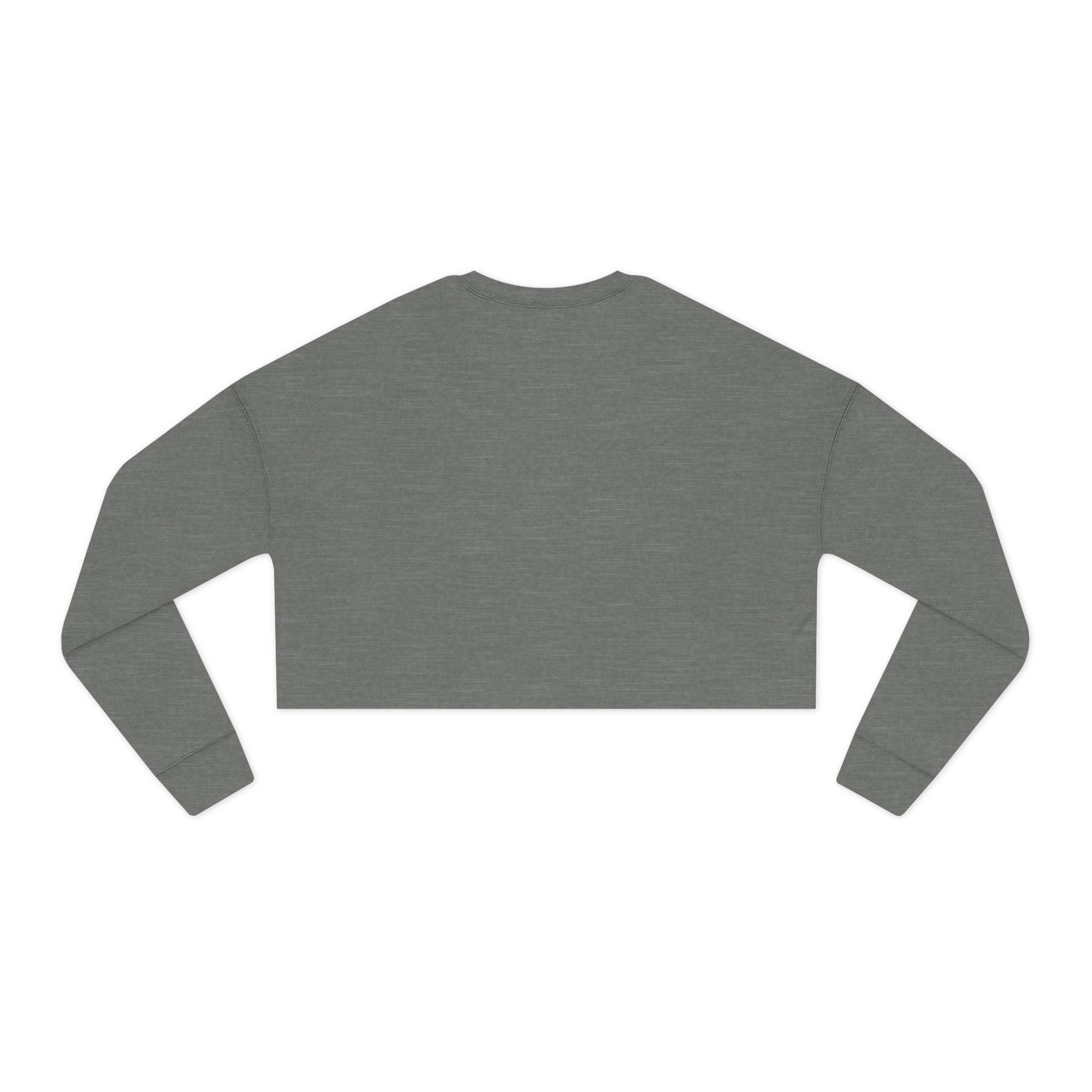 Gray long-sleeve crop top on a white background