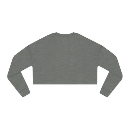 Gray long-sleeve crop top on a white background