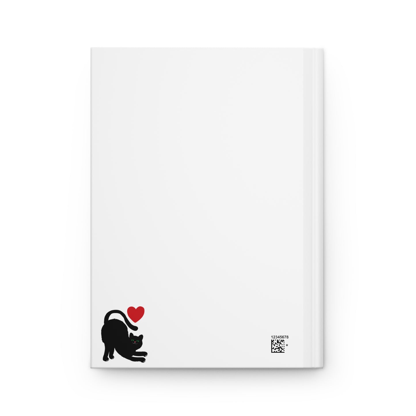Journal with the back showing and black cat 
