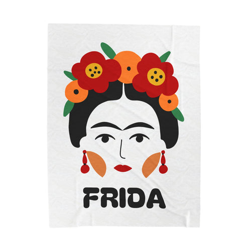 "Frida" Blanket with white background - medium