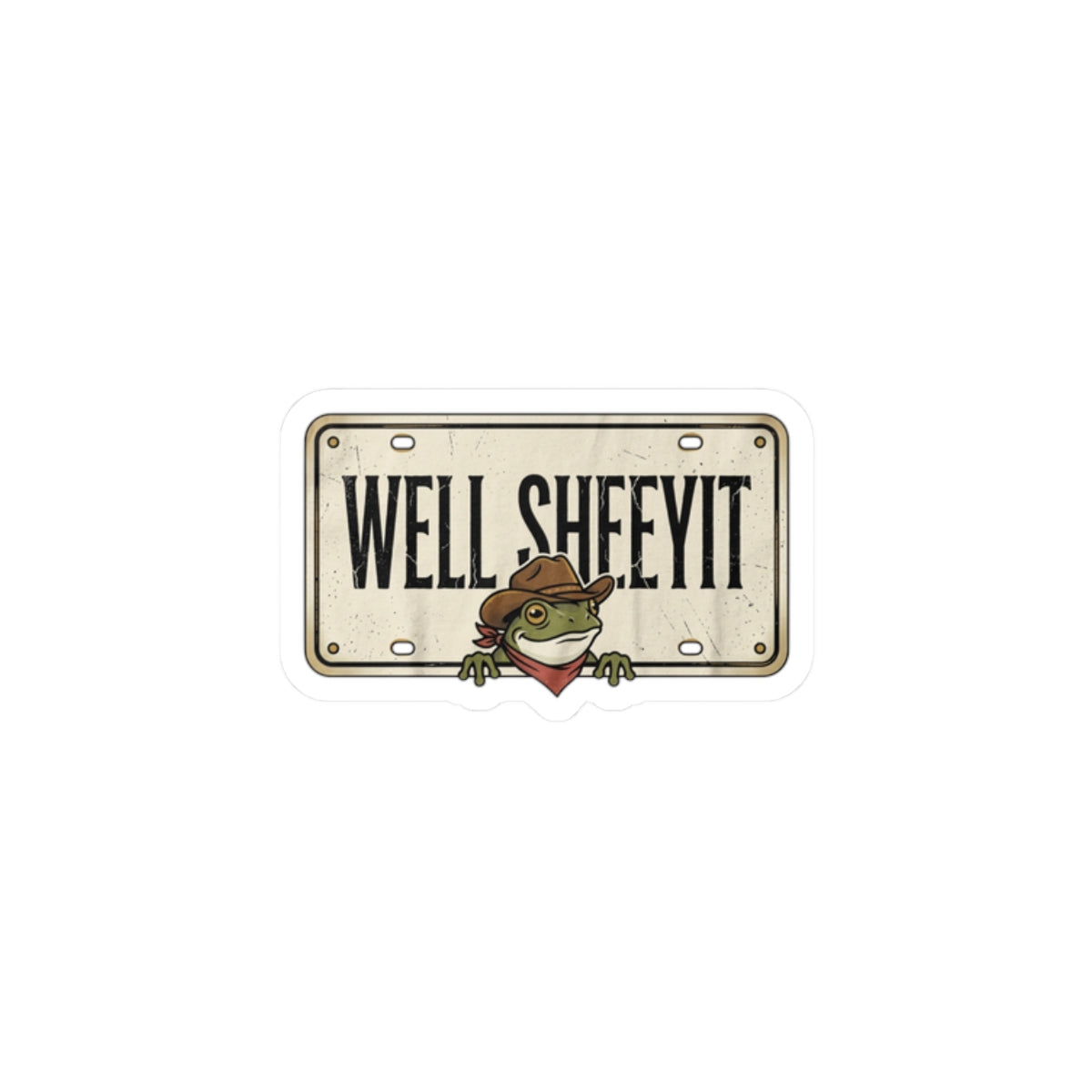 Well Sheeyit Frog Kiss-Cut Sticker | Vintage Southern, Western Distressed