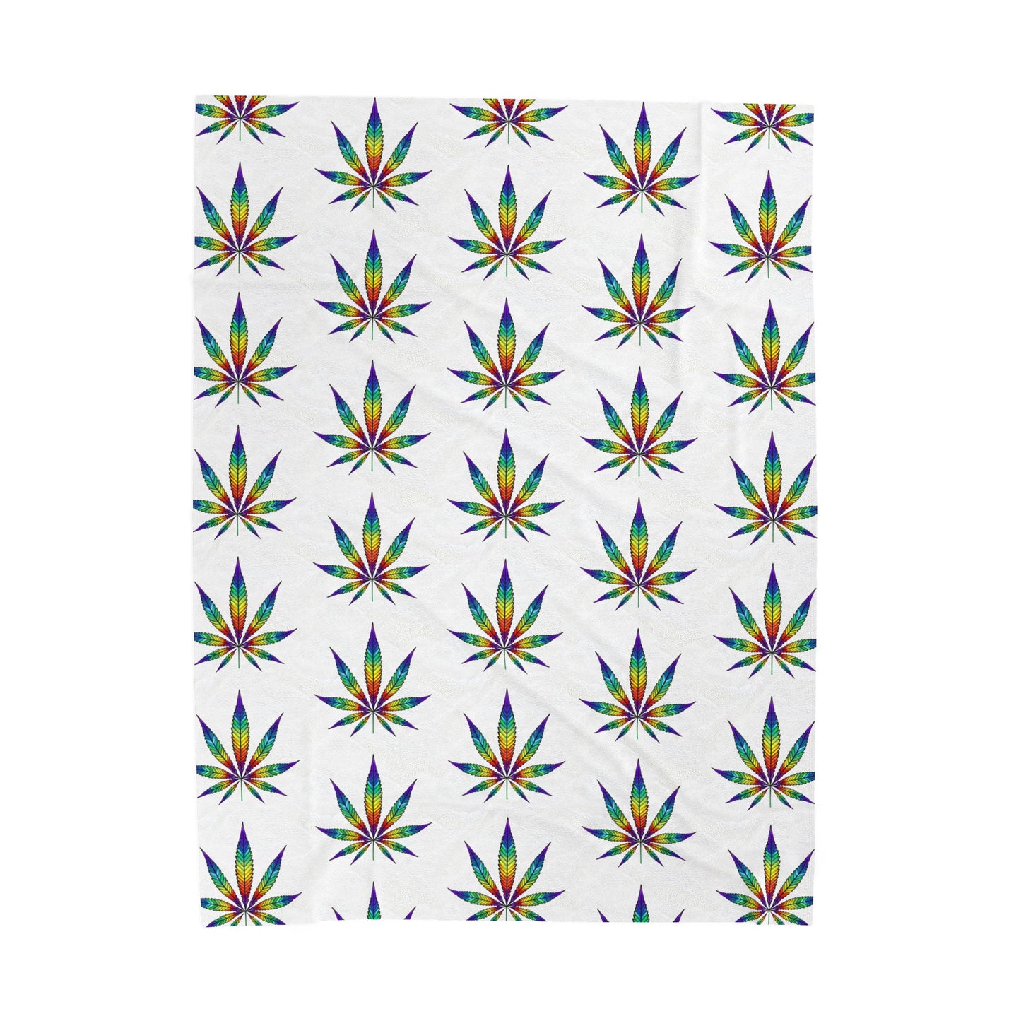 Cannabis Leaf Blanket with rainbow patterns