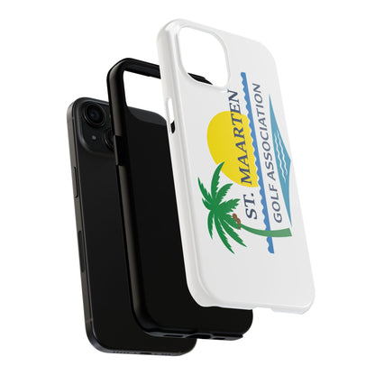 St. Maarten Golf Association Tough Phone Case — Tropical Palm & Sunset Protective Cover