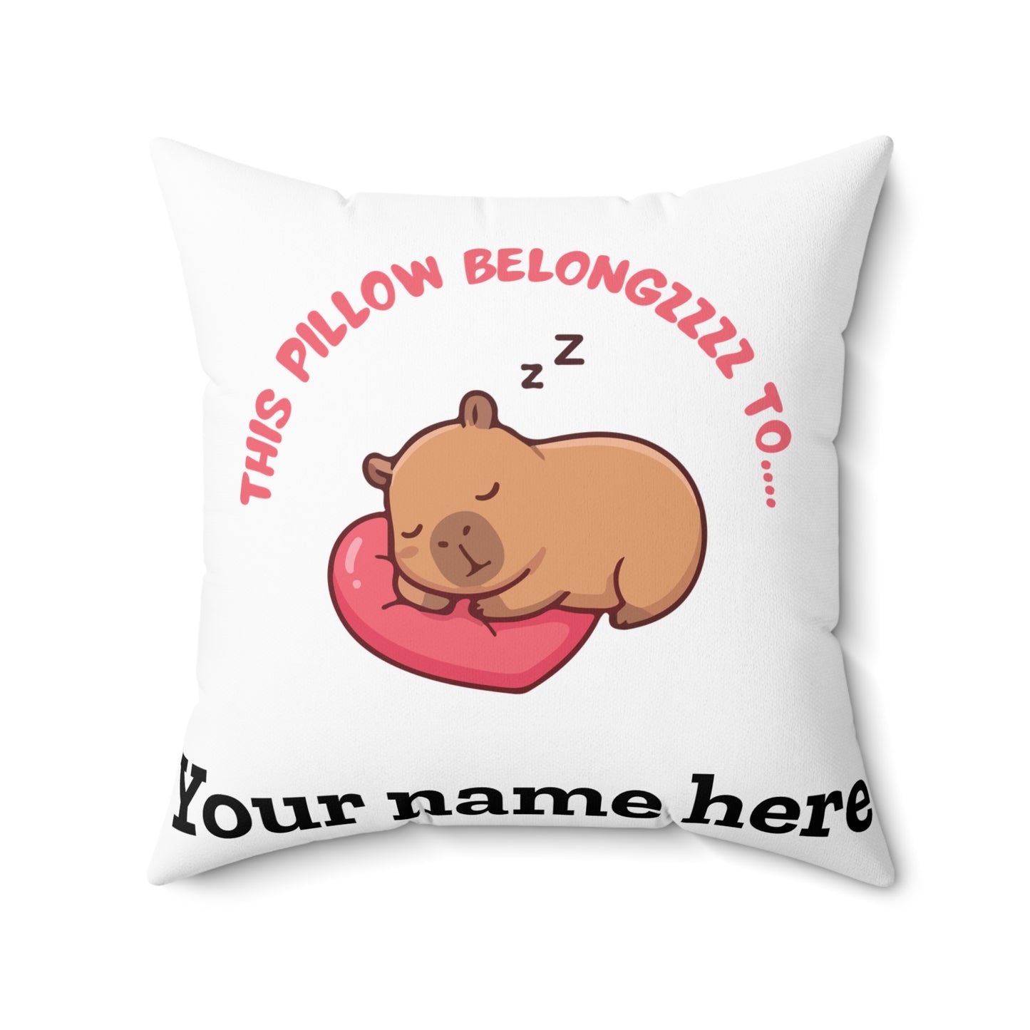 Personalized Bear Pillow — "This Pillow Belongzzz To" Custom Name Throw Pillow