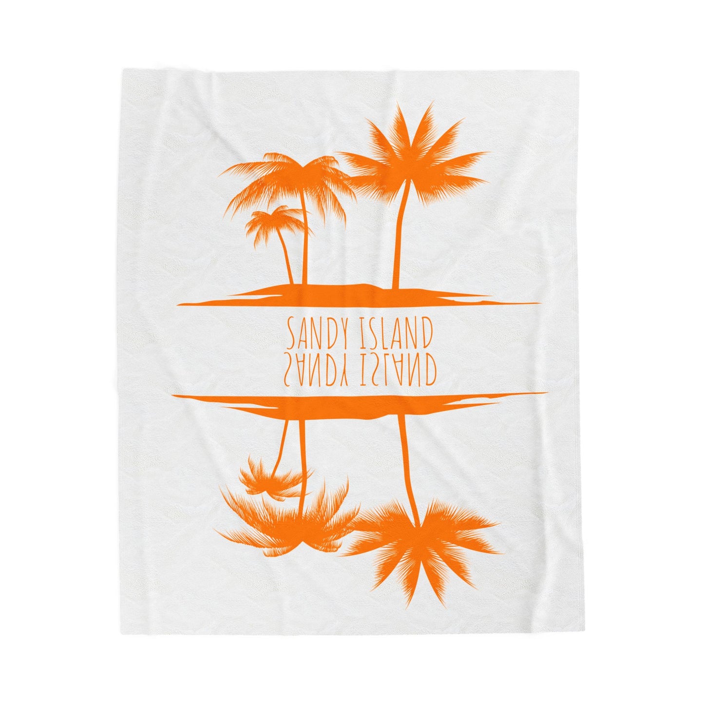 Tropical beach blanket with orange palm tree design