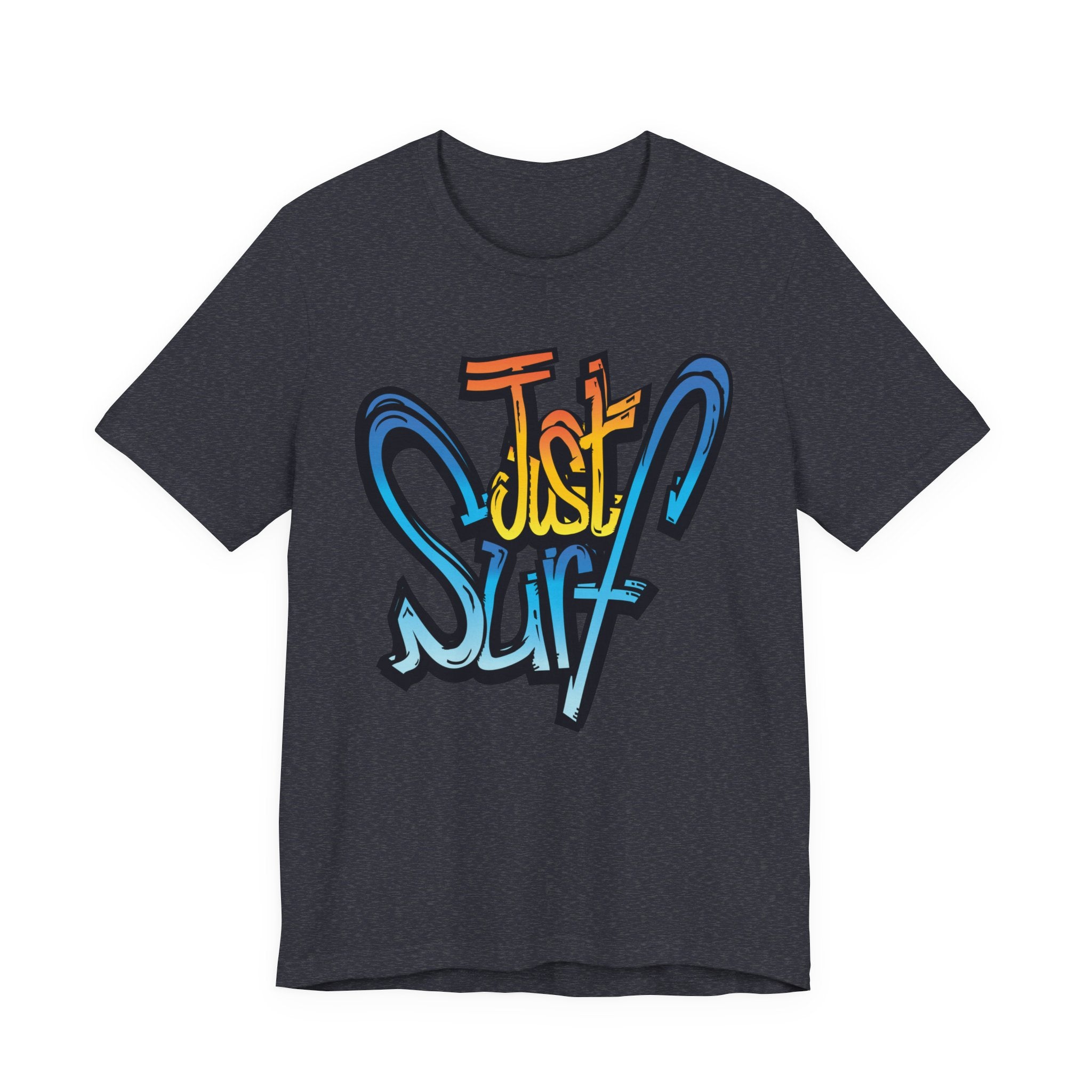 Just Surf Graphic Tee — Retro Surfboard Beach T‑Shirt