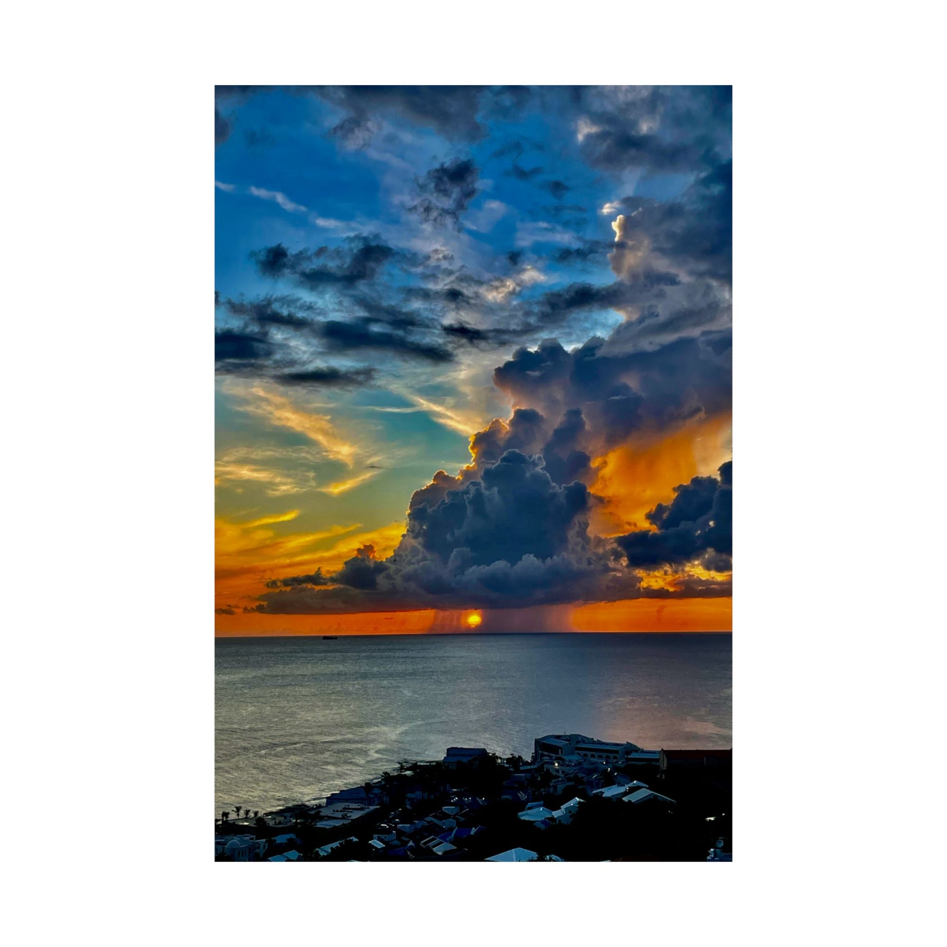 Storm clouds over the Caribbean ocean