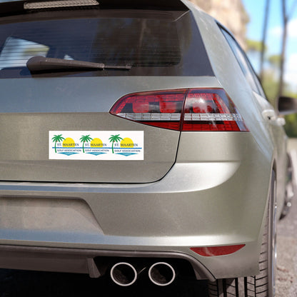 St. Maarten Golf Association Car Magnet — Tropical Palm & Sunset Logo