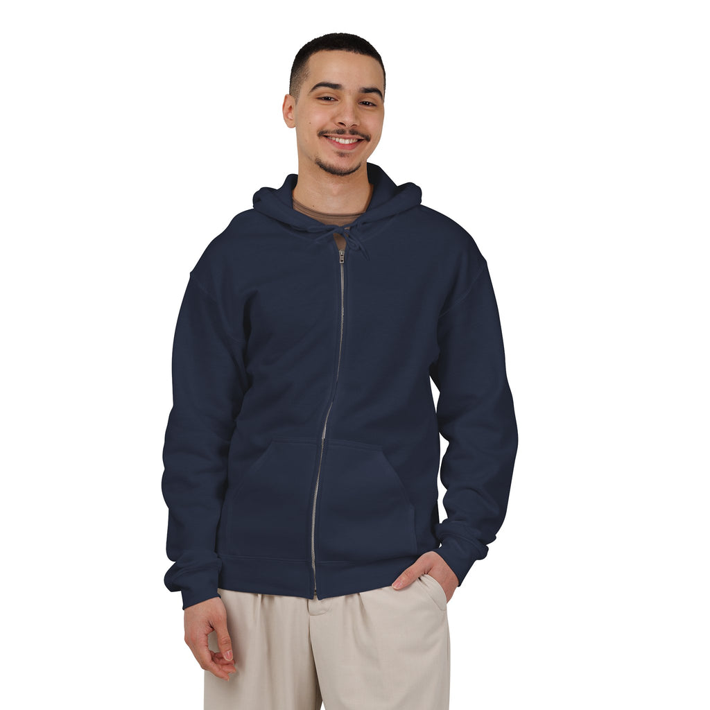 Riot Dragon Zip Hoodie — Red Logo Full‑Zip Hooded Sweatshirt